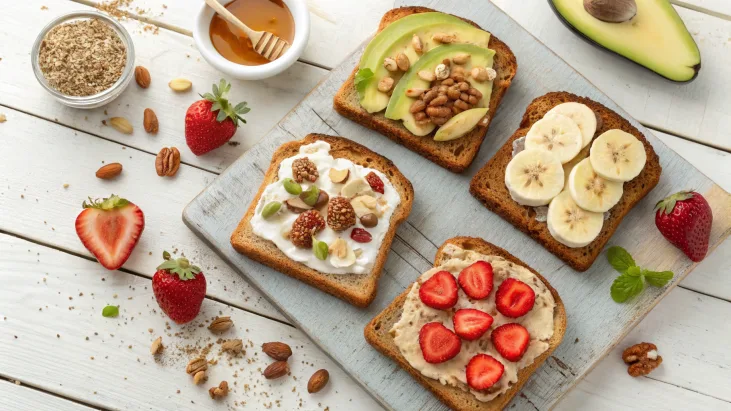 nuts and whole wheat toast