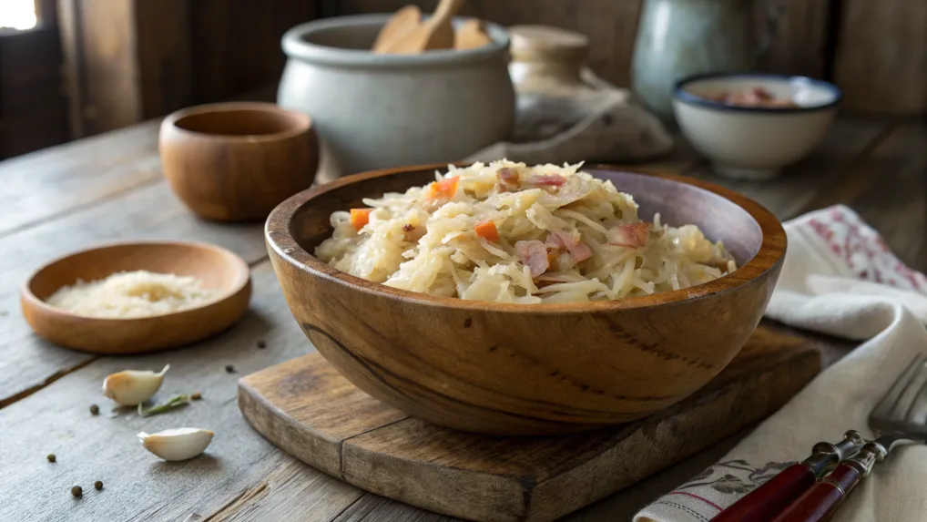 recipe for sauerkraut using fatback