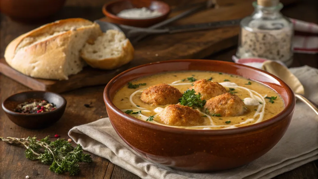 Creamy Crab Balls Soup with Potato Bliss